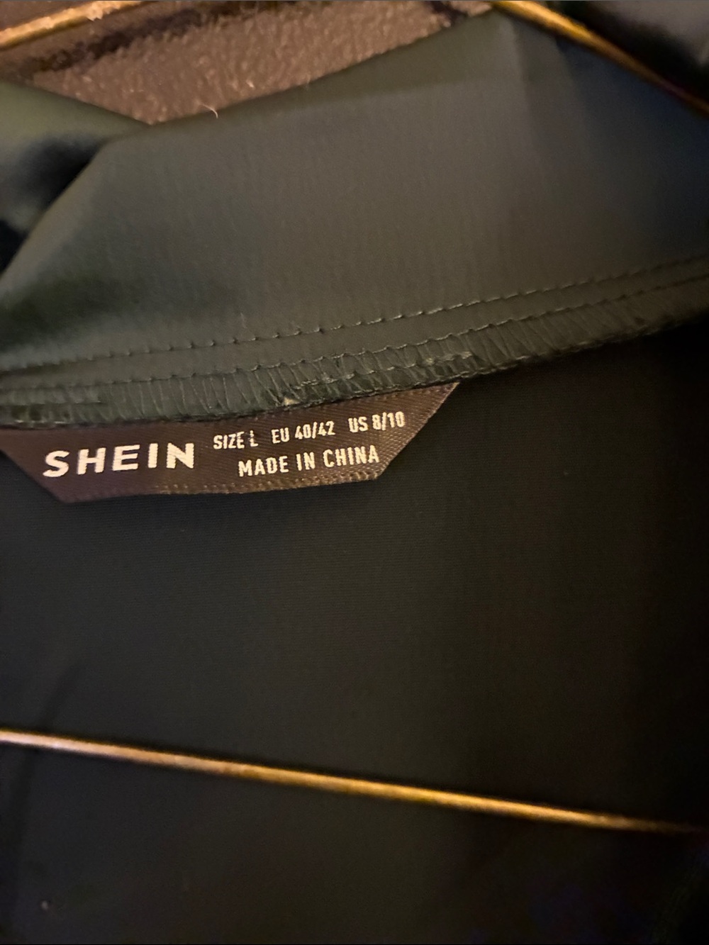 SHEIN Dark Green Satin Button-Front Maxi Shirt Dress L - Picture 3 of 8